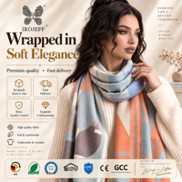 Écharpe d'hiver pour femme, effet cachemire, motif abstrait, imprimé à panneaux de couleur, ourlet plat, douce, chaude, sophistiquée, chic au quotidien