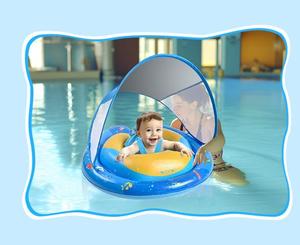 Flotteur de piscine pour bébé avec auvent pare-soleil, extra large, anti-retournement, avec siège de sécurité - Product Image 6