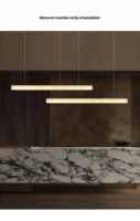Luminaires suspendus linéaires en marbre minimalistes et modernes JYLIGHTING pour restaurant, bar, salle à manger, lustre en albâtre pour table