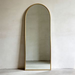 Miroir de sol arqué en gros, cadre en alliage d'aluminium personnalisé, clair, bon marché, durable, décoration intérieure pour salon, maquillage - Product Image 1