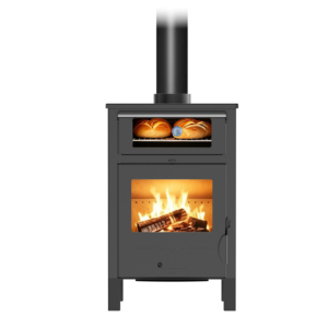 RC0901A Stufa a Legna da 9KW Moderna da Interno Senza Fumo per Cucinare Stufa a Legna con Forno Camino - Product Image 1