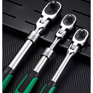 Kunci Soket Ratchet Standar 1/4/3/8/1/2 Inci Fleksibel 72-Gigi Teleskopik yang Dapat Diperpanjang - Product Image 1