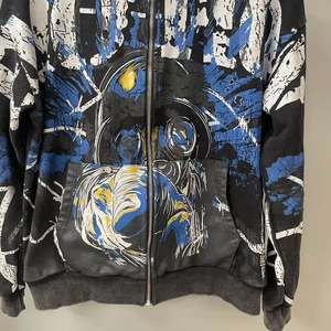 <b>Top</b> Quality 100% Cotton New Arrival <b>Zip</b> <b>up</b> Hoodies Heavyweight Print Streetwear <b>Men's</b> Clothing Mixed Emotions Hoodie for <b>Men</b> - Product Image 5