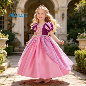 Abito da <span class=keywords><strong>Principessa</strong></span> MQATZ con Gonna a Strati, <span class=keywords><strong>Costume</strong></span> da <span class=keywords><strong>Principessa</strong></span> Floreale Rosa con Maniche per Bambini, Design ODM per Compleanno - Product Image 1
