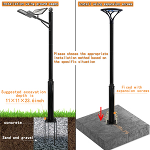 Poteau de réverbère épissé 6M poteau de lumière solaire conception divisée lampadaire extérieur galvanisé poteau en acier de 20 pieds pour un transport facile - Product Image 5