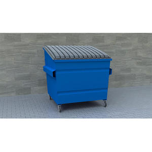 Conteneur à déchets de 3 mètres avec couvercle en caoutchouc, benne à déchets à chargement frontal en acier, fabriqué en Turquie - Product Image 1