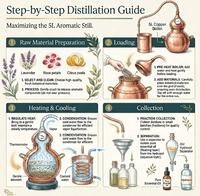 Distillateur d'huiles essentielles compact en cuivre rouge 3L, alambic de bureau pour l'extraction d'hydrolats en petites séries