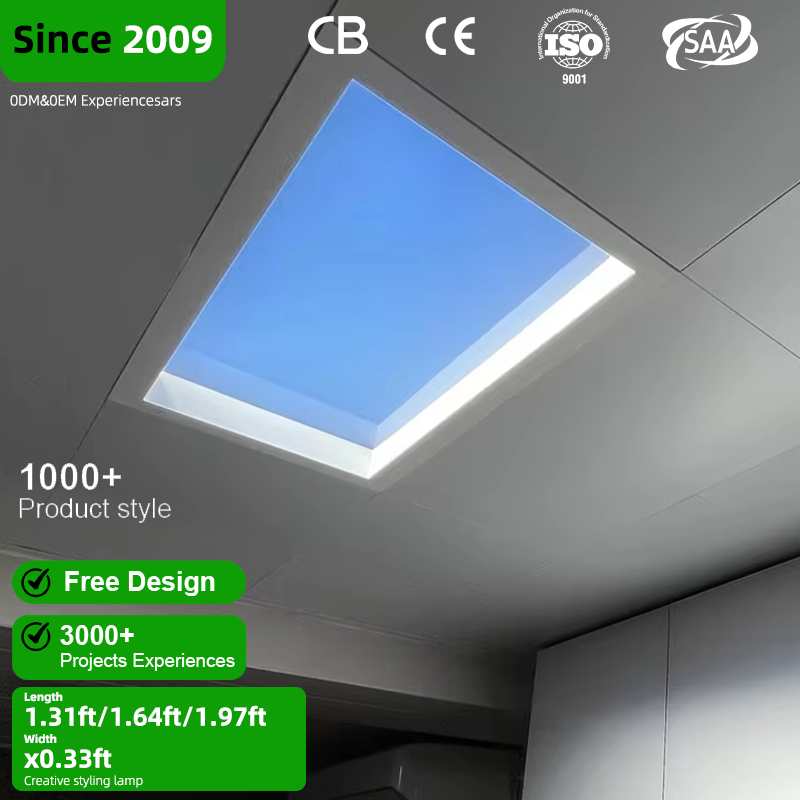 2x4 FT Modern Unique LED Dimmable Virtual 120W Ceiling Smart Panel LED Light Blue Sky Ser Big Large Size Artificial Skylight