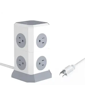 Custom Universal Multi Plug Tower Power Strip Extension Charging Socket With Usb Port And Type Extension Cord