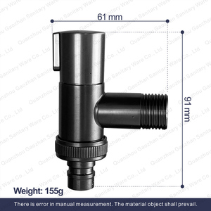 <span class=keywords><strong>Robinet</strong></span> mural moderne en acier inoxydable 1/2 vente en gros vanne d'angle d'arrêt d'eau de toilette à 90 degrés pour le plastique extérieur - Product Image 4