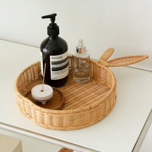 ถาดหวายรูปกระต่ายงานทำมือจากวัสดุธรรมชาติอุปกรณ์จัดระเบียบเป็นมิตรต่อสิ่งแวดล้อมทันสมัยน่ารักสำหรับสถานรับเลี้ยงเด็กหรือของตกแต่งบ้าน - Product Image 1