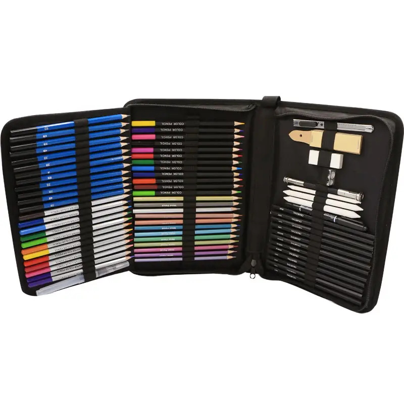 Bview Art Supplies 72 piezas y 100 hojas Sketchbook Drawing Sketching Kit para dibujar y colorear