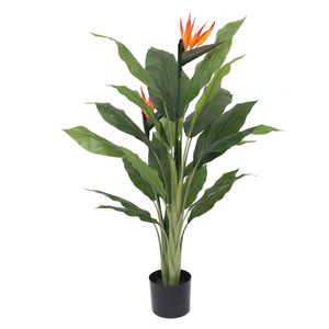 Faux Plastic Skybird Tree Canna Lily 150cm pianta artificiale dell'uccello del paradiso per la decorazione domestica di nozze - Product Image 1