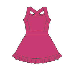 Nhà Sản Xuất Cô Gái Mùa Hè Hoạt Động Mặc Biểu Tượng Tùy Chỉnh Bé Cô Gái Khiêu Vũ Quần Vợt Ăn Mặc Yoga Thể Thao Tập Thể Dục Mặc Toddler Cô Gái Yoga Ăn Mặc - Product Image 4