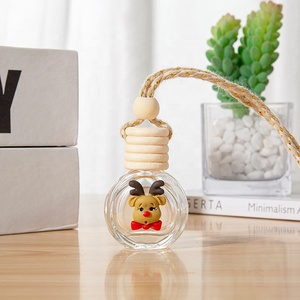 8ml Rỗng giáng sinh Vòng phong cách nóng bán xe làm mát không khí chai nước hoa xe khuếch tán chai với bằng gỗ nắp tròn - Product Image 3