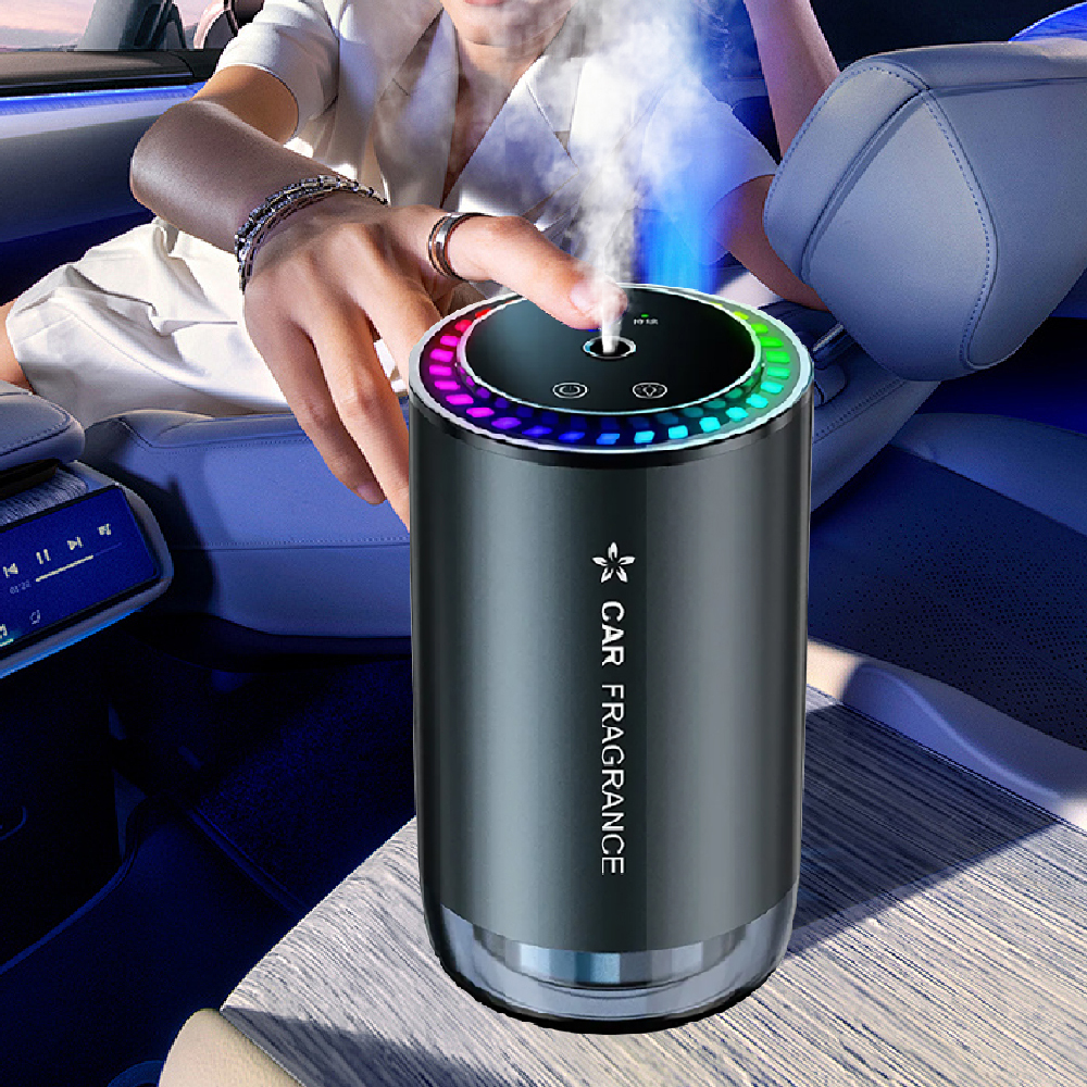 Smart Auto Start/Stop Car Diffuser 3D Starry Sky Projection RGB Music-Sync Ambient Light Long Lasting Scent Liquid Ultrasonic