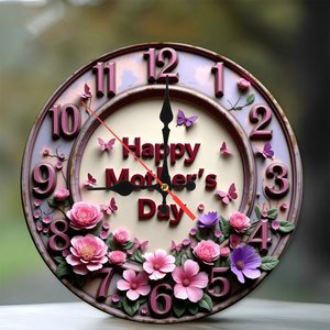 Round Wooden Wall <b>Clock</b> 25x25Cm Silent Non Ticking Home Indoor Decor - Product Image 1