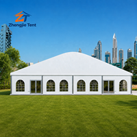 Tente Arcum en Verre Transparent avec Structure en Aluminium Robuste, Parois Panoramiques en PVC pour Expositions Extérieures, Salons Commerciaux, Mariages, Fêtes et Événements