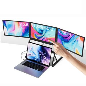 Moniteur triple écran 15,6'' FHD tactile IPS ultra-fin, affichage HDMI/USB-C Plug-and-Play, écran PC pliable, moniteur de jeu pour ordinateur portable - Product Image 1