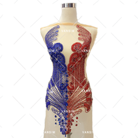 Argent vert cristal mélange couleur deux couleurs double couleur strass corsage robe applique corps patch