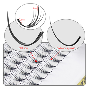 Extension ciglia 5D Russian Volume fatte a mano in fibra sintetica PBT coreana, 12 file, base affilata, ventagli pre-assemblati 0.07 tondi + 0.15 piatti - Product Image 1