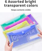 Enveloppes en polyéthylène transparentes A6, pochette de classement avec poche pour étiquette, enveloppes pour argent liquide, fournitures scolaires et de bureau pour enseignants