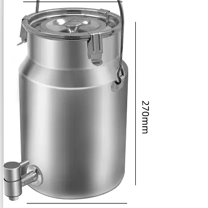 Hot Sale ECOBOX Round Food Grade Stainless Steel Oil Drum Milk Oil Bucket Oil Barrels Steel Drum Milk Can with Tap
