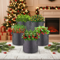 Sacs de culture réutilisables en fibres végétales durables, pots de fleurs, pots de culture pour légumes et fruits, capacité de 400 ml, 30x26 cm, noir, style ferme