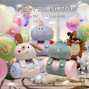 Cuscino Coperta 2-in-1 in Morbido Peluche a Forma di Animale, Personalizzabile, in Sacchetto OPP, Regalo Anti-Stress per Compleanno - Product Image 2