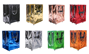 Grand sac de courses à roulettes réutilisable noir avec roues, sac à roulettes, limite de 66 lb, sac à roulettes - Product Image 4