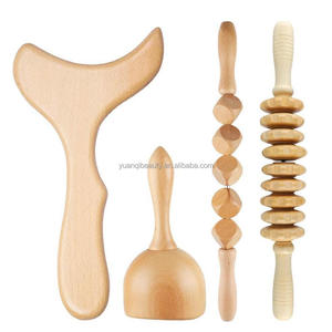 Venta caliente Cuerpo de madera natural Alivio de la fatiga Madera <span class=keywords><strong>Maderoterapia</strong></span> Juego de masaje anticelulítico Herramienta de rodillo de madera - Product Image 1
