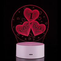 Base de lampe LED 3D en acrylique pour dessins animés et anime, support de lampe de table, veilleuse LED 7 couleurs, base de lampe à illusion 3D avec câble USB