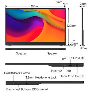 15,6 дюймов 1080P 72% NTSC Full HD портативный игровой монитор экран расширитель IPS панель отремонтированный мобильный портативный монитор для ноутбука - Product Image 2