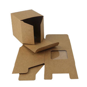 Caja de Embalaje de Papel Kraft Reciclable con Logotipo Personalizado al por Mayor, con Ventana de PVC - Product Image 2