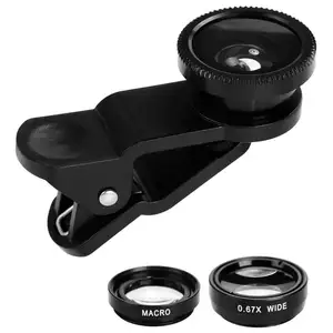 3-in-1 Grandangolare Macro Fisheye Lens Kit per Macchine Fotografiche Del Telefono Mobile Fish Eye Lenti