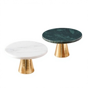 Modern Customizable Round <b>Marble</b> <b>Cake</b> <b>Stand</b> with gold Metal Base Handmade Dessert Display Pedestal Party Home hotel - Product Image 3