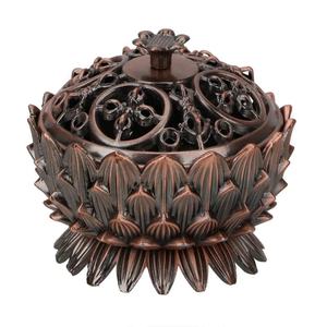Décoration d'intérieur pour le bureau à domicile, la maison de thé, <span class=keywords><strong>encensoir</strong></span> en bois de santal en forme de lotus, porte-encens en alliage de zinc et de cuivre, mini brûleur d'encens - Product Image 1