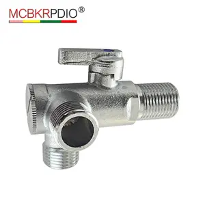 MCBKRPDIO 고압 디자인 화장실 물 90 도 1/2x 1/2x 1/2 황동 각도 밸브 3 방법 유럽 표준 밸브