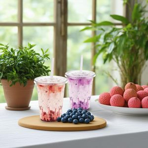 Gobelet jetable transparent en PLA 100 % biodégradable et compostable, 90 mm, recyclable, avec logo personnalisé OEM, pour smoothies, bière, vin, boissons froides - Product Image 4