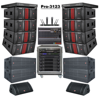 Altavoz Profesional Pro-3123 de 3 Vías y Doble Woofer de 12 Pulgadas para Sonido en Conciertos en Vivo