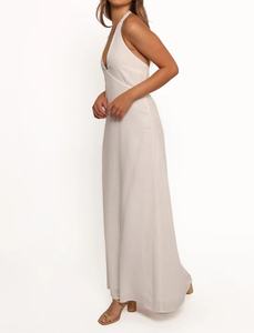 Boho ชุดเดรสสั้นมีระบายสำหรับผู้หญิงชุดเดรสผ้าลินินมี<span class=keywords><strong>สาย</strong></span>คล้องคอแขนกุดลำลองหรูหราสำหรับวันหยุดพักผ่อน - Product Image 5