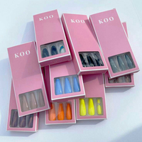 Boîte d'emballage vide avec logo personnalisé pour ongles à presser anti-poussière Organisateur transparent avec gaufrage pour ongles artificiels