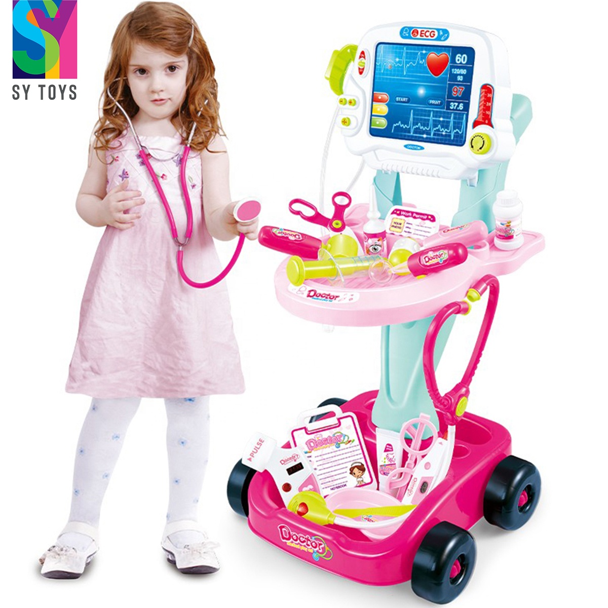 SY Pretend Play Toy Children Simulation Medical Operating Table Doctor Nurse Kit Doctor Toy Set