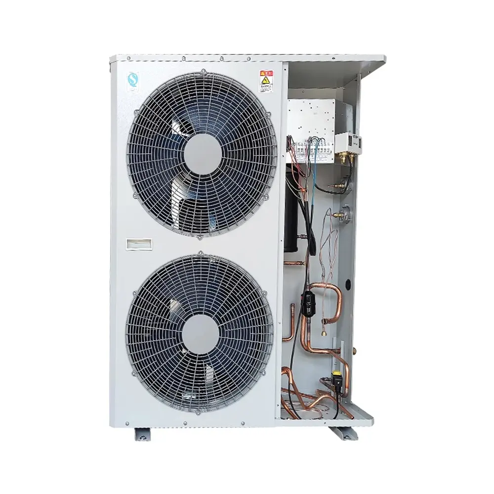 Unidade de condensação do compressor elétrico de refrigeração para câmaras frigoríficas, tudo em uma máquina