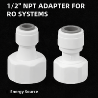 Adaptateur de raccord rapide en plastique pour filetage NPT femelle 1/2 pouce, raccord RO, source d'alimentation manuelle pour pièces de rechange 1/2x1/4 ou 1/2x3/8