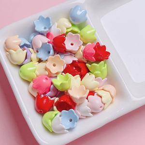 Cute Style <b>Baking</b> Paint Acrylic Bell Orchid Through-Hole <b>Bead</b> DIY Mobile Phone HangingBag Accessories <b>Bead</b> - Product Image 6