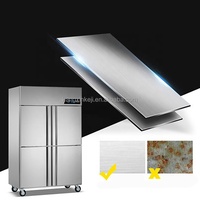 Nouveau type de réfrigérateur commercial vertical à quatre portes en acier inoxydable, avec étagères intérieures réglables et fonctionnement silencieux