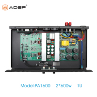 Amplificateur de puissance numérique professionnel audio de classe D 2 canaux, format 1U, PA1600 2*600W 4 Ohm, métal