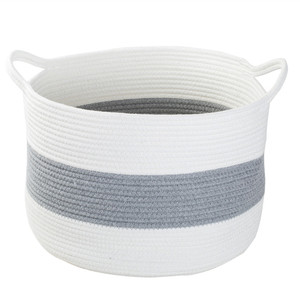Foldable Extra Large Cotton Rope Storage Baskets Cotton Rope Woven Basket Storage with Handles