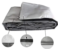 Bâche en PE argentée très résistante, tissu imperméable double face enduit, multi-usages, prix de gros usine